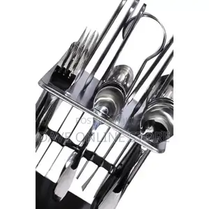 24pcs Cutlery (Forks, Spoons Knives) With a Stand Silver