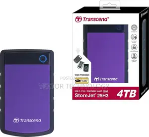 Transcend Storejet 25H3 4TB USB 3.1 External Hard Drives