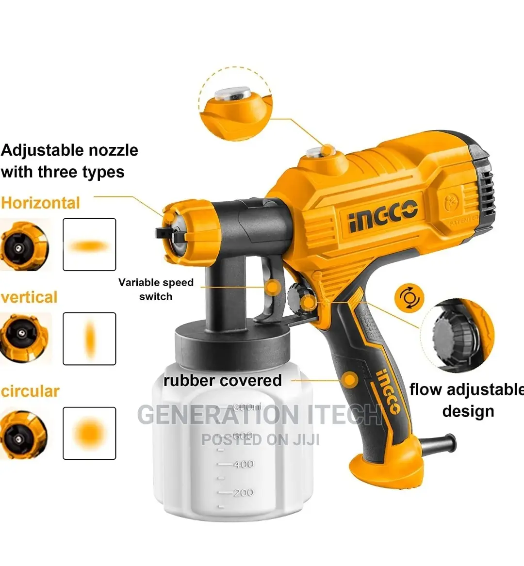 Ingco Electric Spray Gun -450 Watts -800ml Measuring Cup