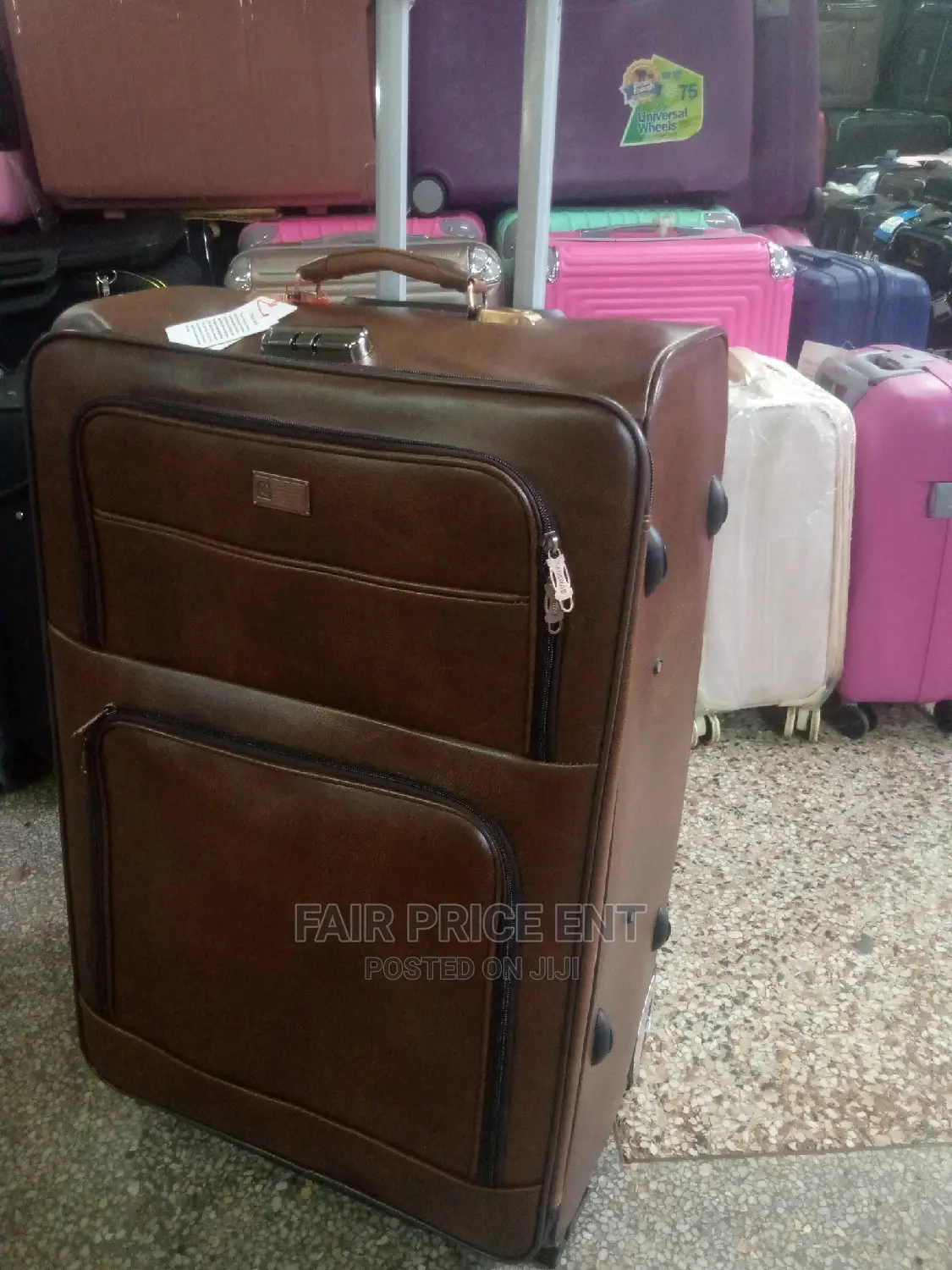 Leather Suitcase Big Extra Size( Brown)