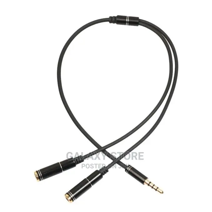 3.5mm Male Jack Y Splitter Cable to 2 Female Jack