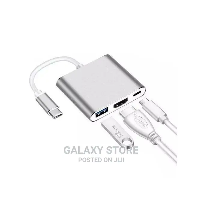 3in1 Type C to Hdmi Usb 3.0 Adapter Hub Macbook and Mobile