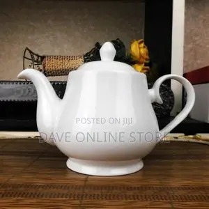 Round Ceramic Teapot, 24 Ounces – White