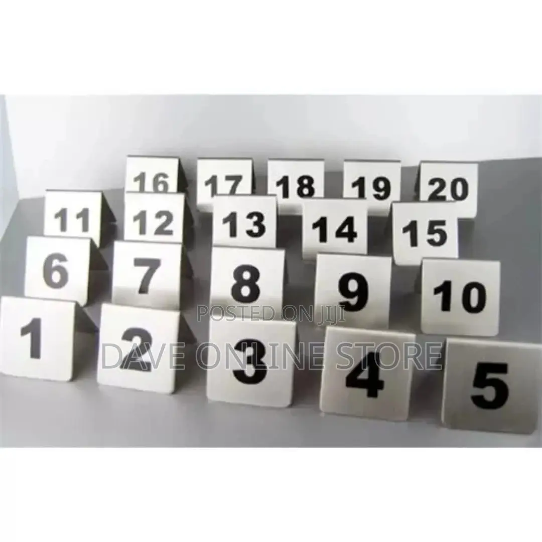 1-20 Table Number Plate for Restaurant Hotel Bar-