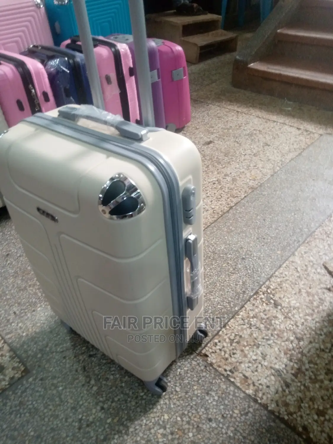 Plastic Suitcase Big ( Cream )