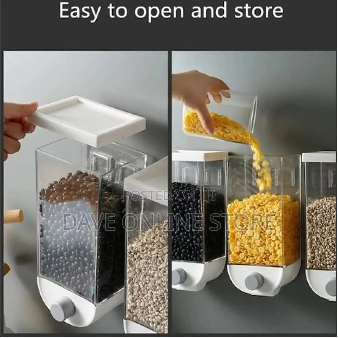 Wall-Mounted Cereal Dispenser, Food Storage Container Box