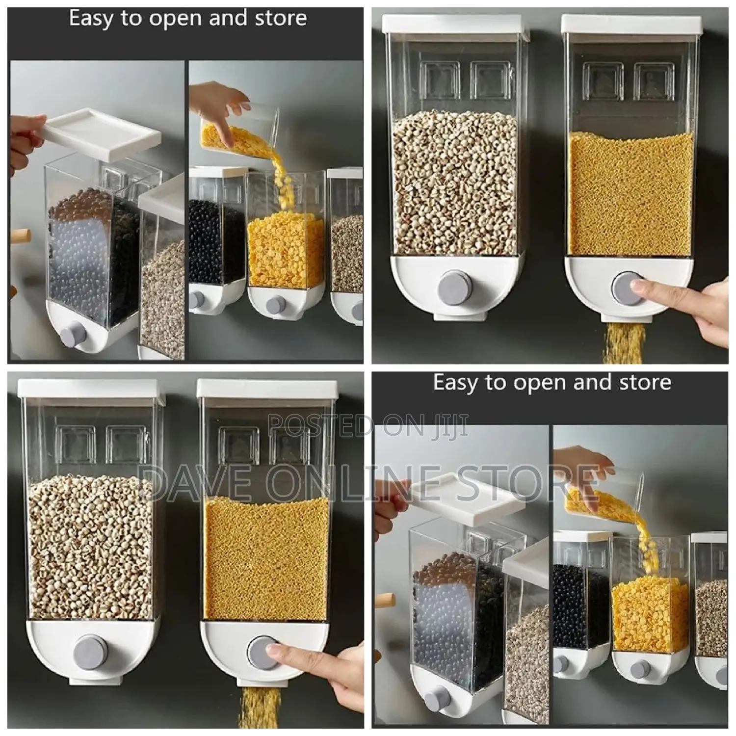 2-Piece Wall-Mounted Cereal Dispenser, Food Storage