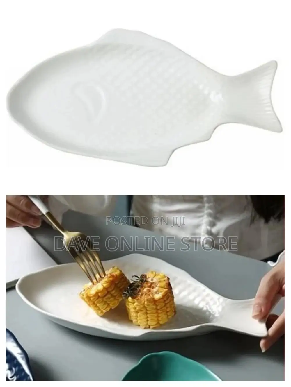 15 Inch Steak, Fish Plate Tray Dinner Platter, Bowl- White