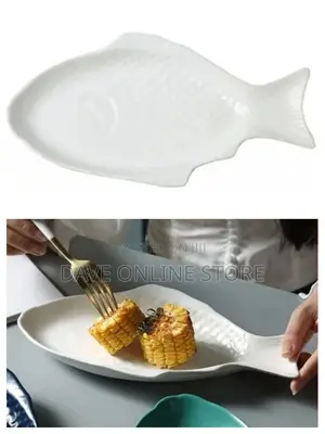 15 Inch Steak, Fish Plate Tray Dinner Platter, Bowl- White