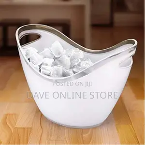 White Acrylic 8 Bottle Beer, Champagne, Wine Ice Bucket,