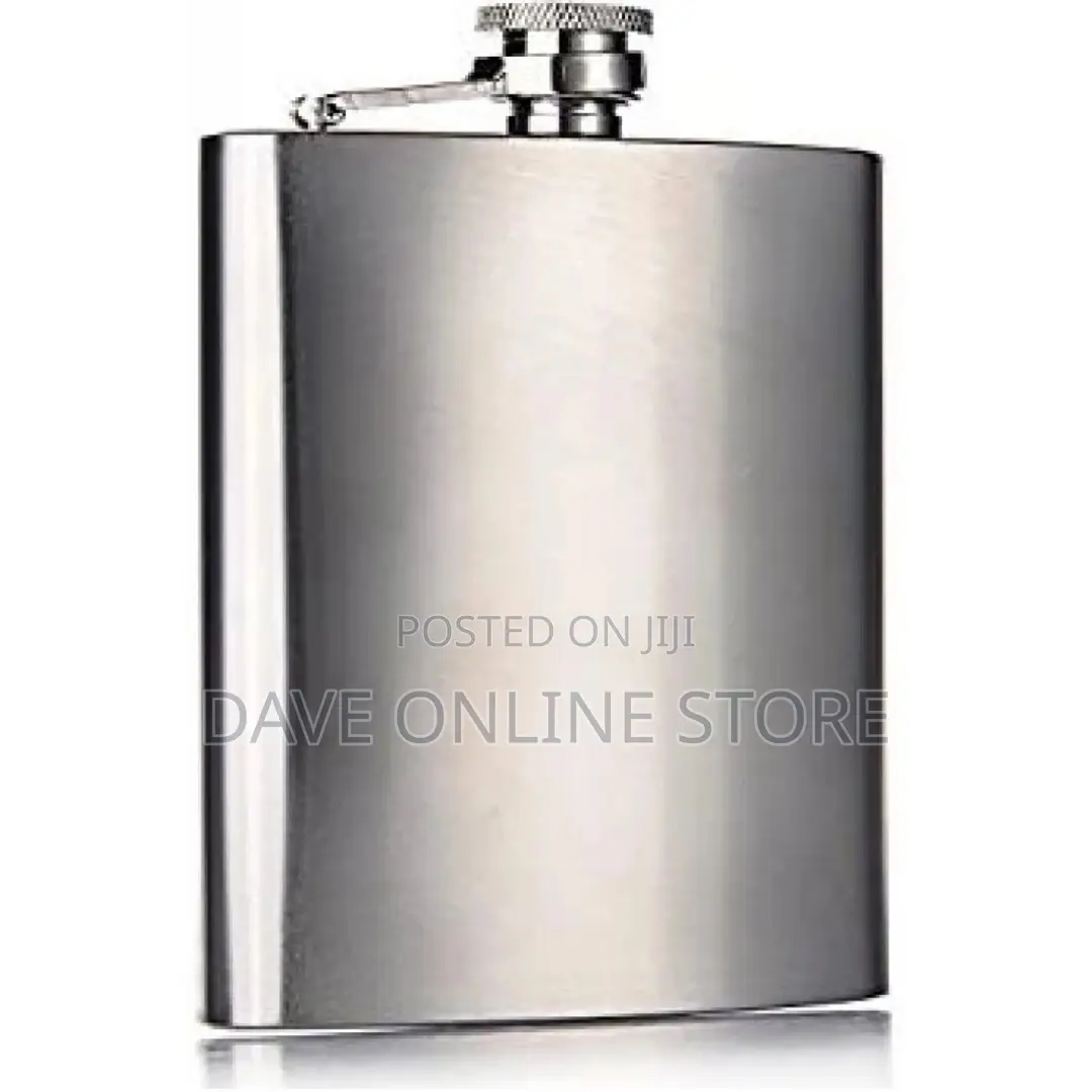 24oz Stainless Steel Hip Flask Bottle -Silver