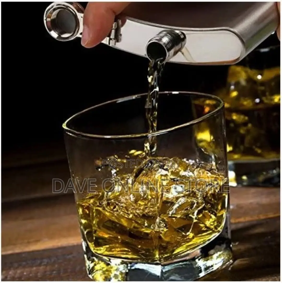24oz Stainless Steel Hip Flask Bottle -Silver