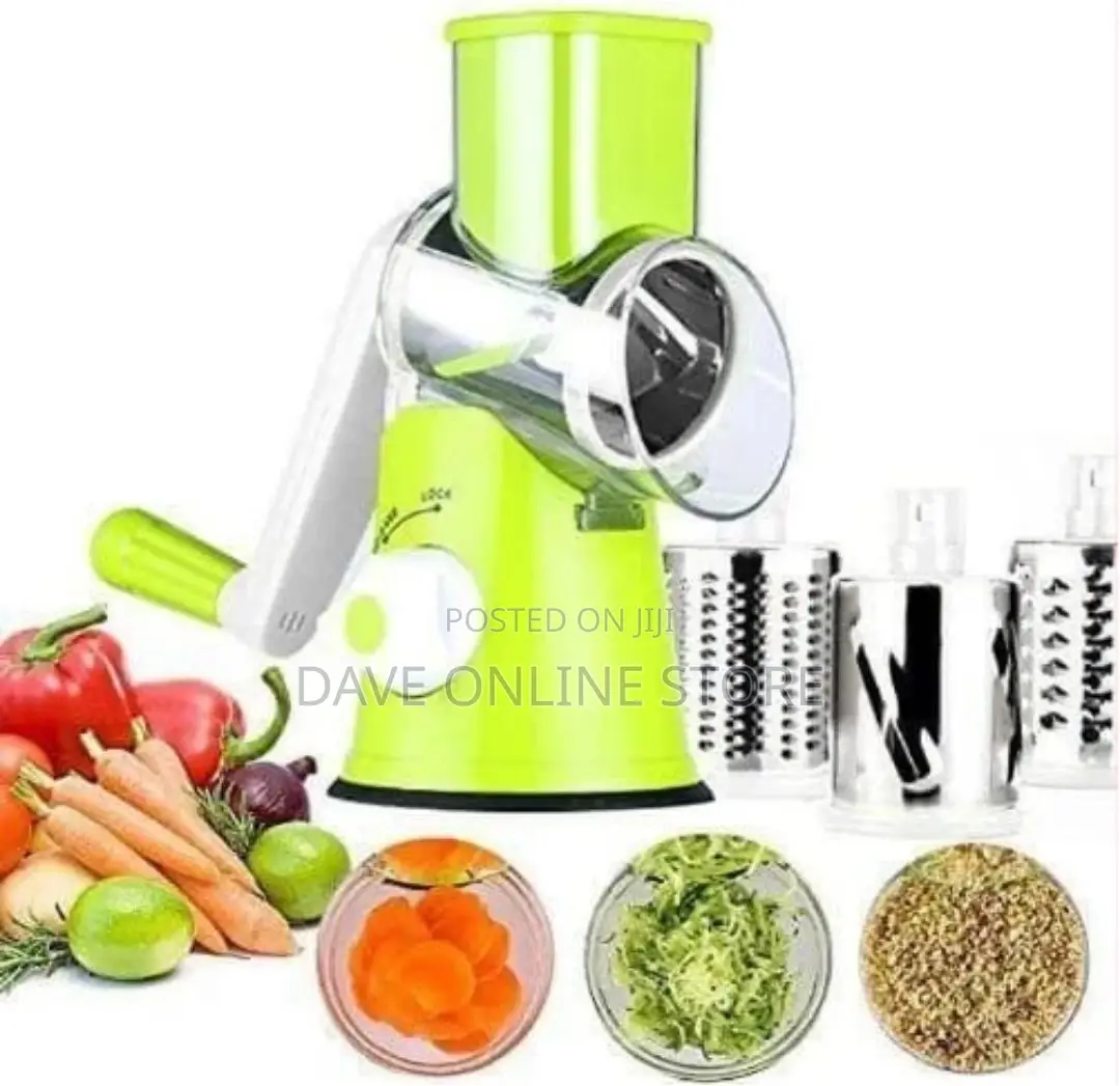 Table Top Drum Grater Vegetable Slicer, Green