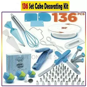 136 PCS Cake Decorating, Turntable Stand, Baking Set