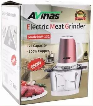 AVINAS 2L Glass Bowl Electric Meat Mincer Chopper Grinder