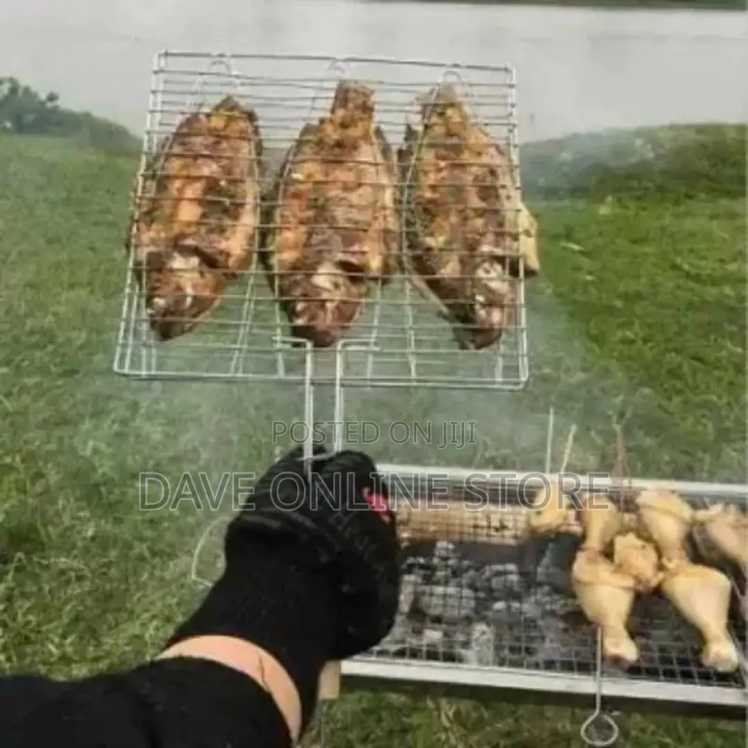 Section BBQ Barbeque Fish Charcoal Grill Net Basket