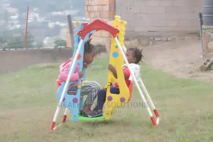 2 Seater Double Giraffe Plastic Swing Set