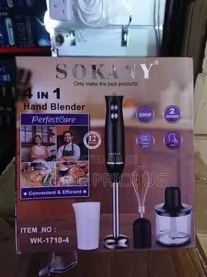 4 in 1 Sokany Hand Blender With 2 Years Warranty