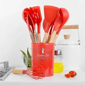 Silicone Wooden Handle Cooking Utensils