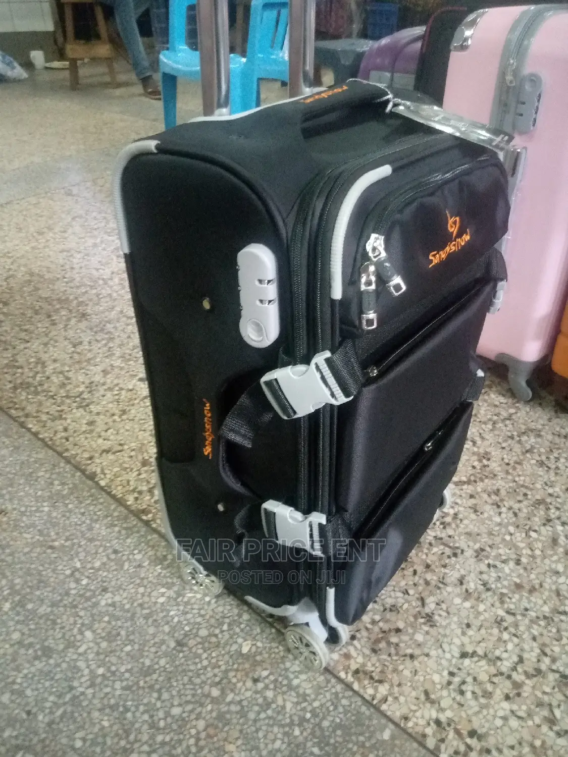 Executive Cloth Suitcase Large ( Black)