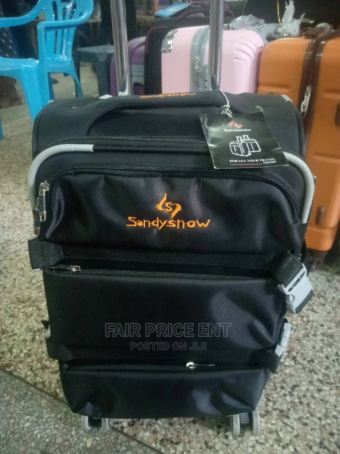 Executive Cloth Suitcase Large ( Black)