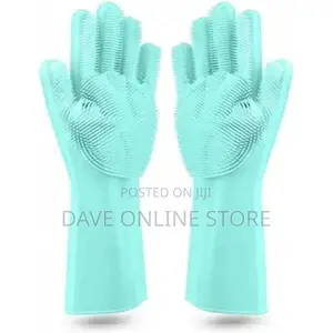 1 Pair of Bathroom and Kitchen Cleaning Hand Gloves -Green