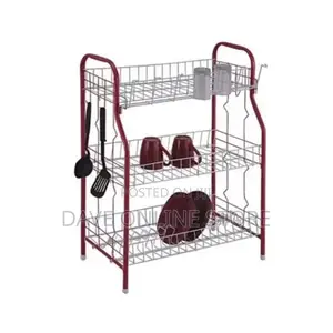 3 Tier Stainless Steel Dish Drainer Storage Rack,