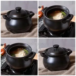 4.8l Dish Casserole Clay Ceramic Stew Cooking Pot Pan