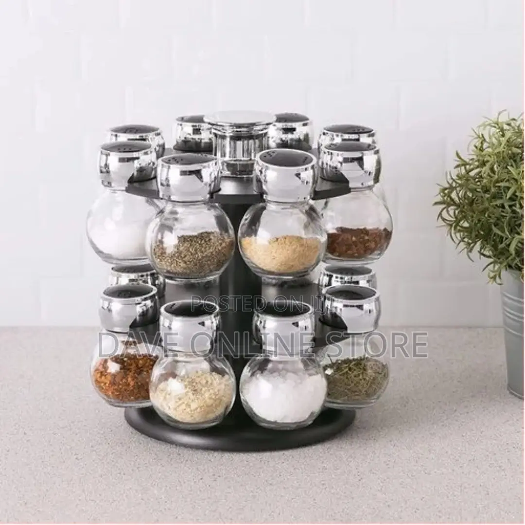 16pc Revolving Jar Kitchen Herbs Spice Rack