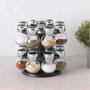 16pc Revolving Jar Kitchen Herbs Spice Rack