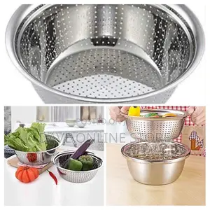 32cm Rice, Vegetable Washing Strainer/Colander- Silver