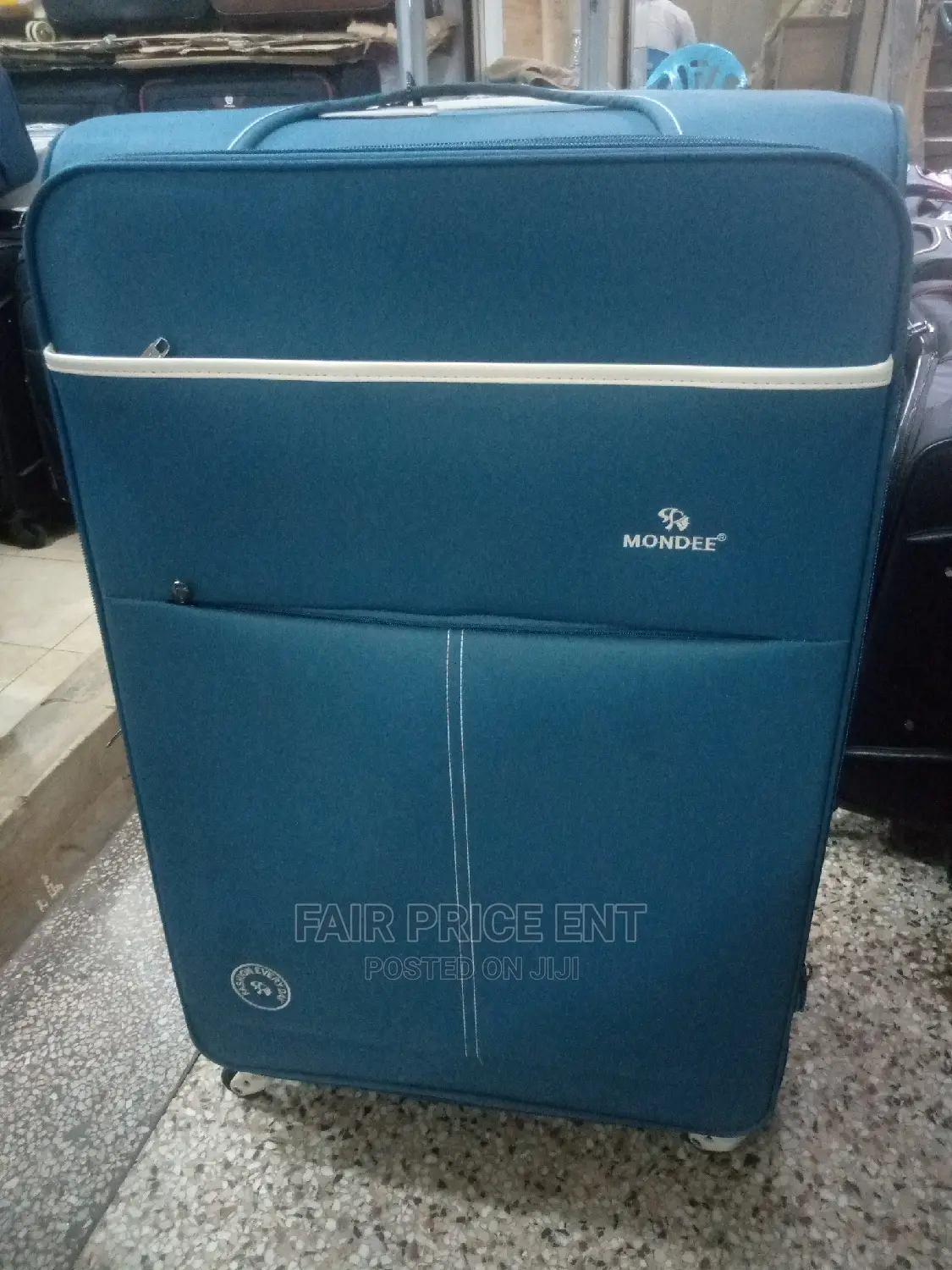 Executive Cloth Suitcase by Monde Extra Large ( Blue)