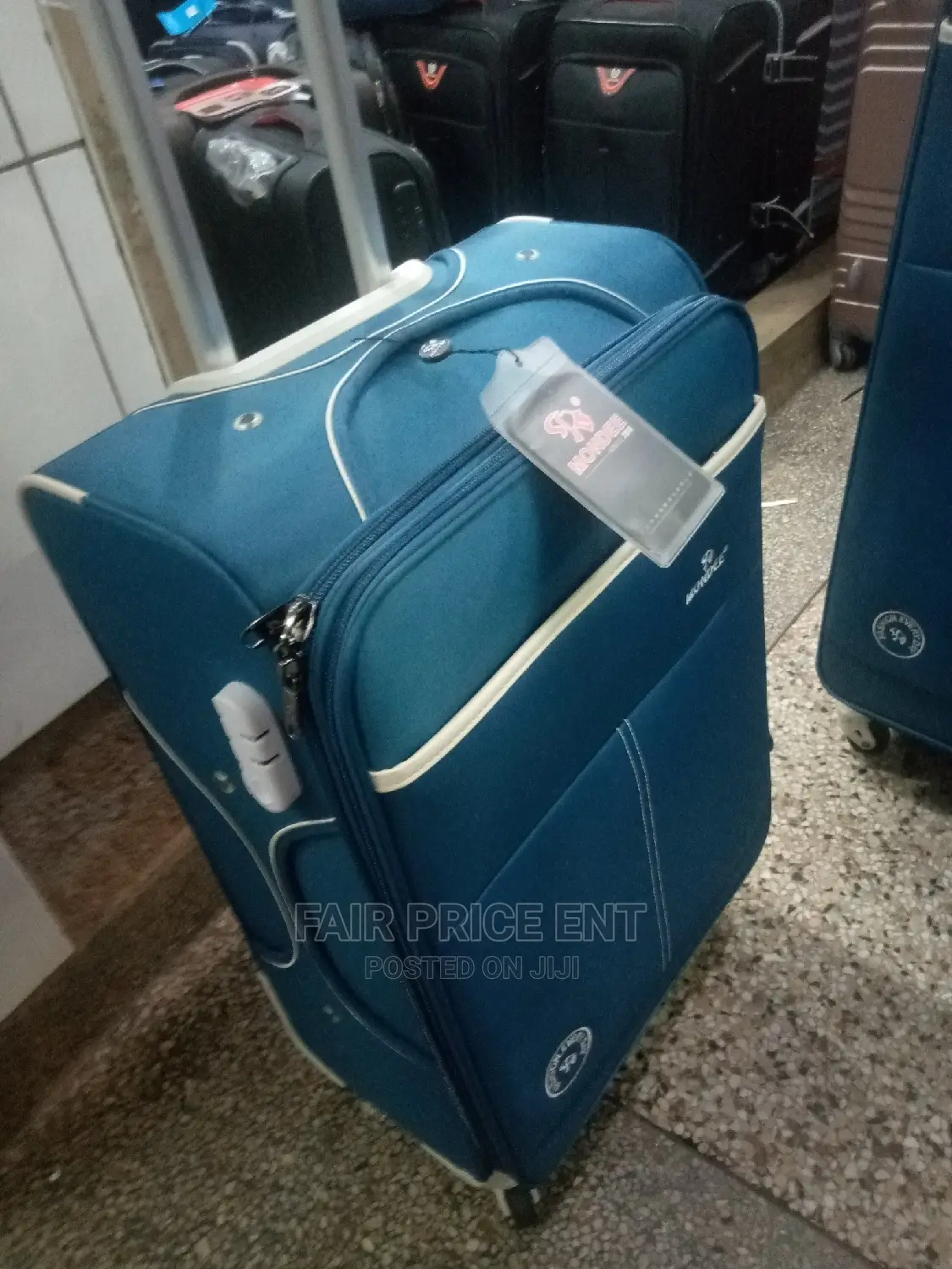 Executive Cloth Suitcase by Monde Extra Large ( Blue)