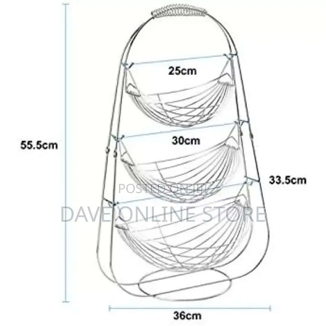 3 Tier Stainless Steel Fruit Bowl Storage Basket