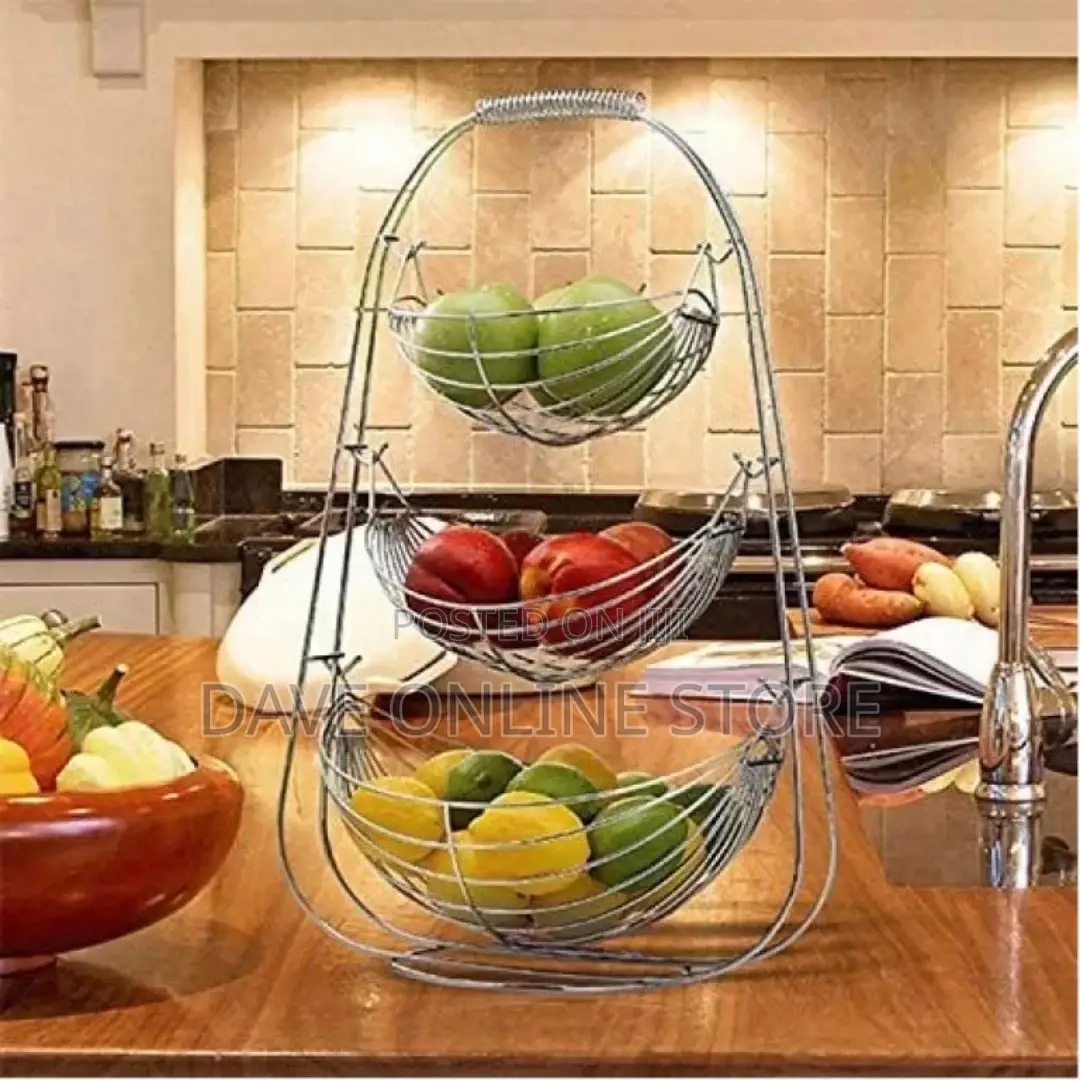3 Tier Stainless Steel Fruit Bowl Storage Basket