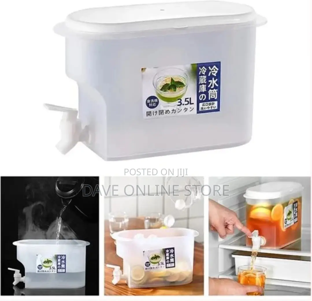3.5L Fridge Beverage Dispenser With Faucet Container-