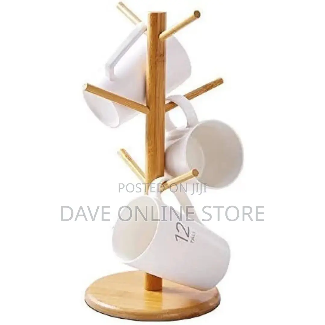 Bamboo Tree Mug Stand Coffee Cup Holder Rack Dryer