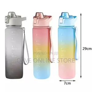 1L Time Marked Fitness Jug Outdoor Frosted Water Bottle
