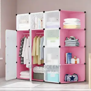 Plastic Closets.Three Coloums( Pink)