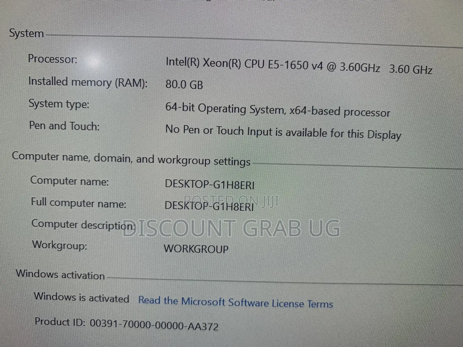 Desktop Computer HP Z440 64GB Intel Xeon SSD 1T