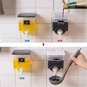 Wall Mounted Oil Sauce Vinegar Storage Bottle Dispenser