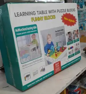Kids Learning Table and Chair With Puzzle Blocks