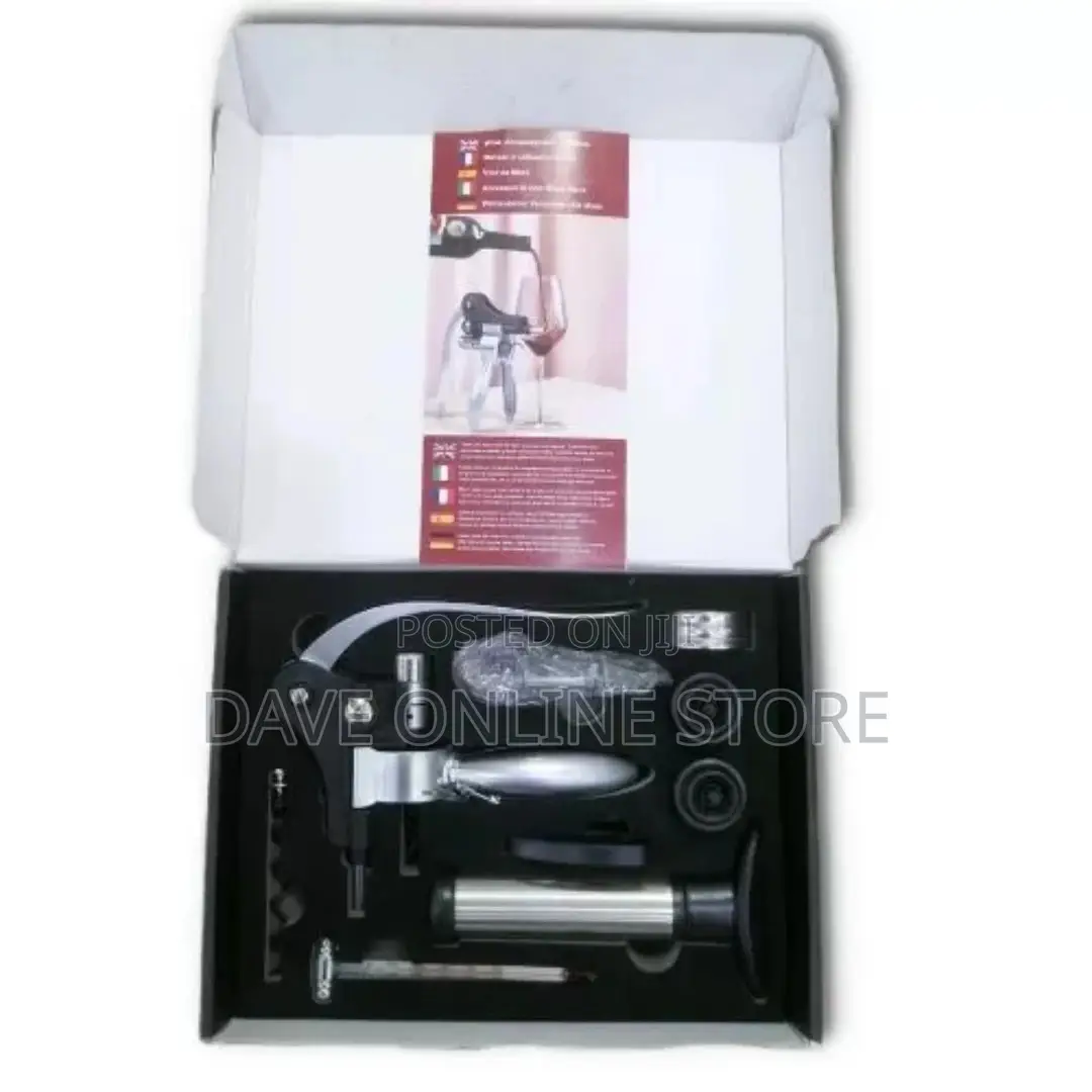 Corkscrew Wine Opener Kit Gift Set Box- Black
