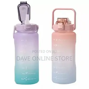 2L Time Marked Fitness Jug Outdoor Frosted Water Bottle,