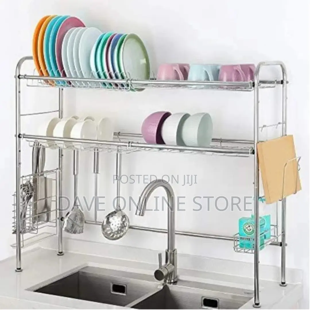 2 Tier Over the Sink Dish Drying Rack Drainer.