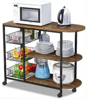 Microwave Oven Stand Storage Organizer Trolley Rack