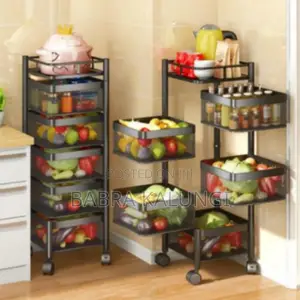 5 Tier Kitchen Storage Rack Basket Trolley Organizer