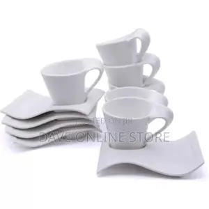 6 Cups and 6 Saucers – White