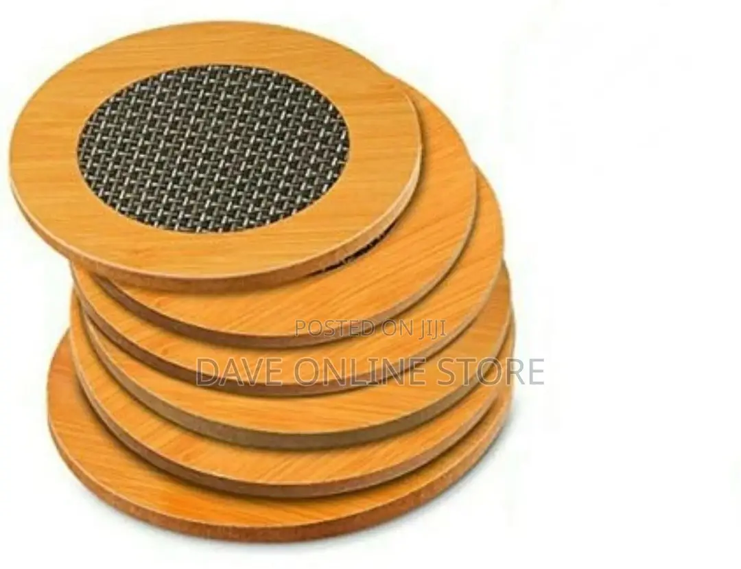 6 Piece Bamboo Mug/Glass Cover Coasters