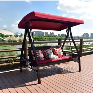 3-Seat Deluxe Outdoor Patio Heavy Duty Steel Swing Canopy